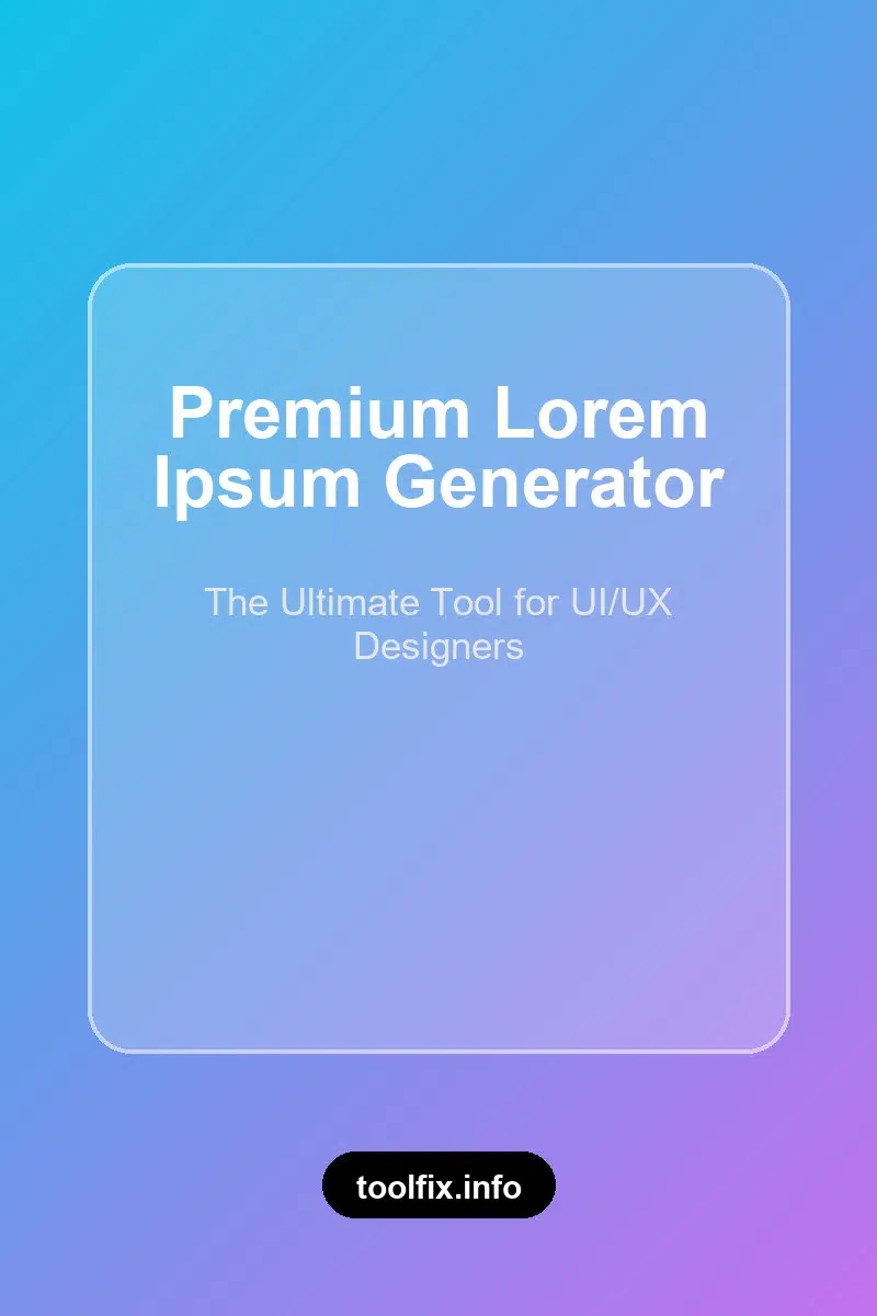 Lorem Ipsum Generator β Free Placeholder Text Tool 1 Lorem Ipsum Generator Pin
